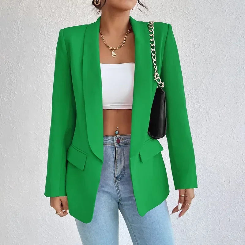 Blazers en polyester et coton manches longues