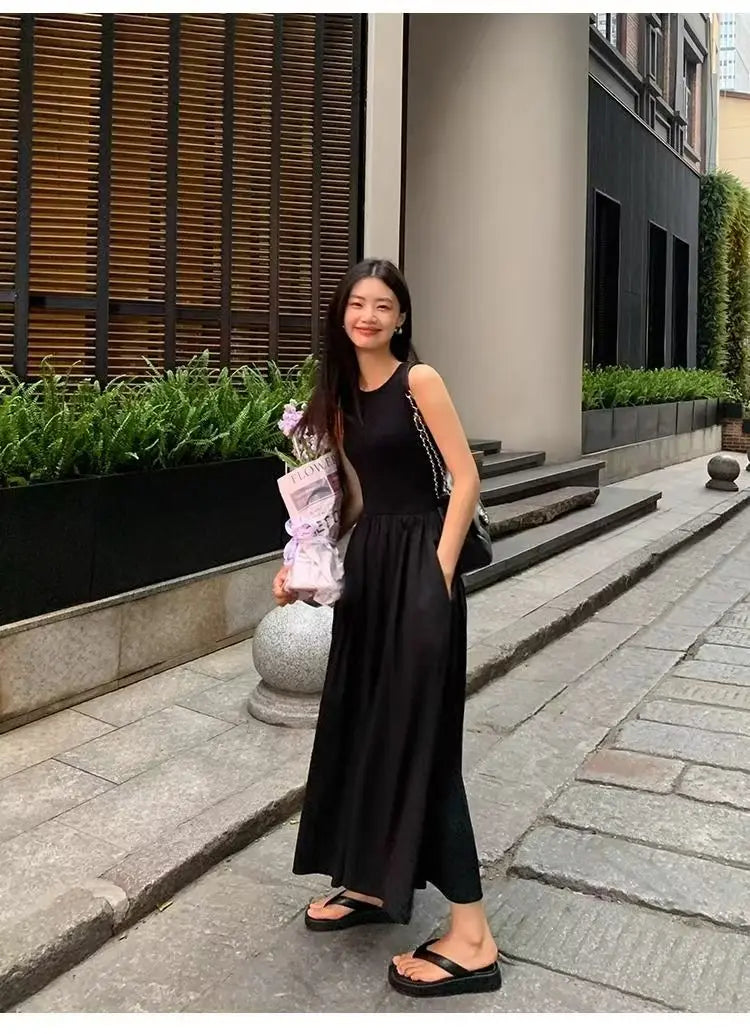 Robe longue noire vintage