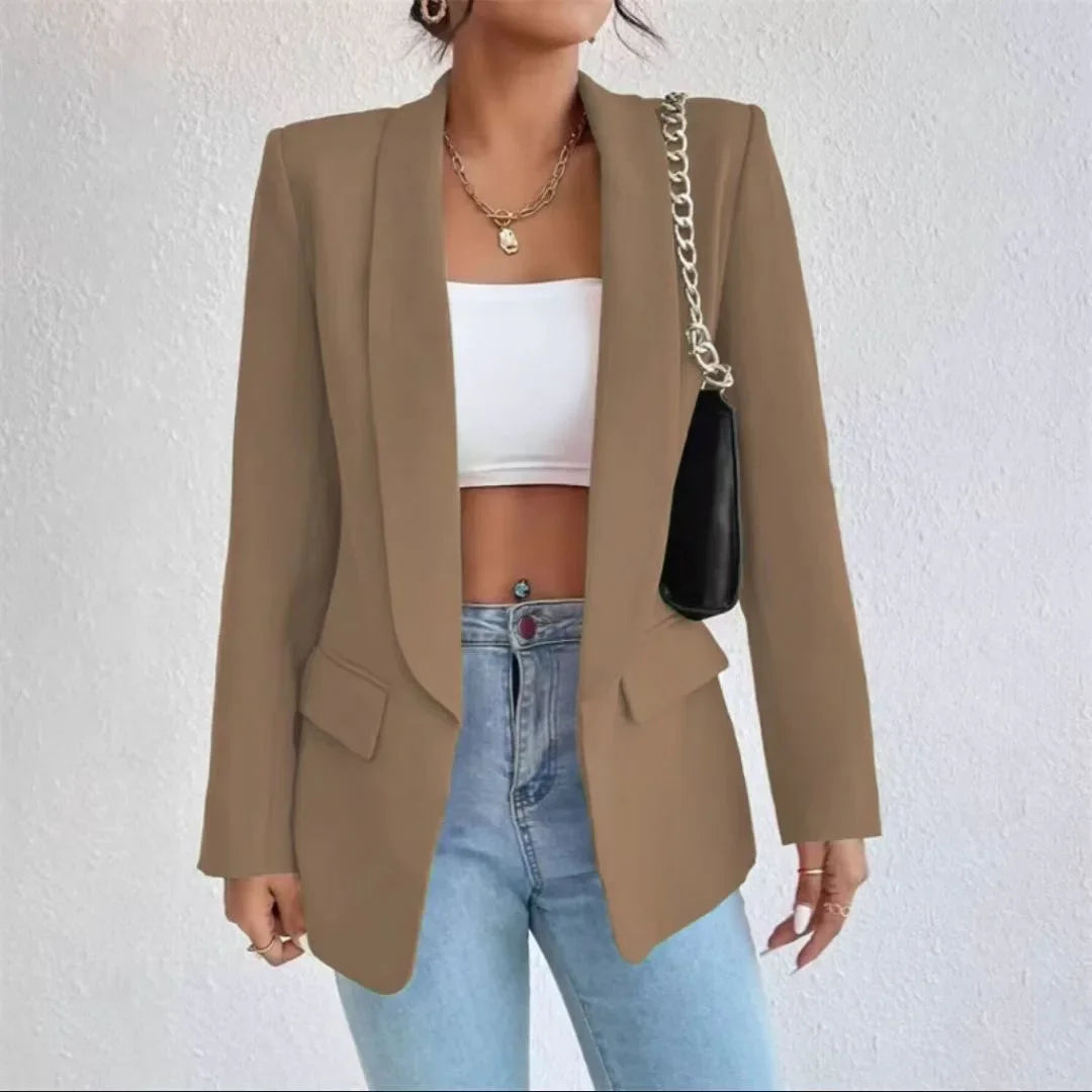 Blazers en polyester et coton manches longues