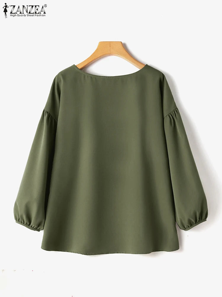 Blouse Col Rond Décontractée