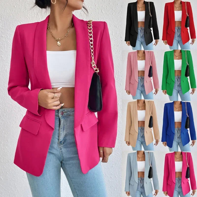 Blazers en polyester et coton manches longues