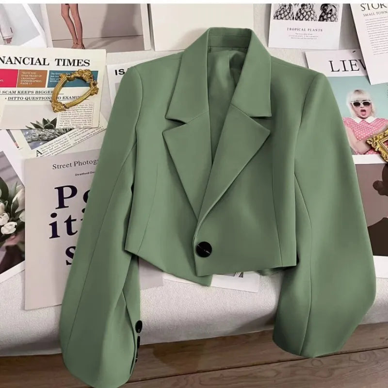 Blazer court à manches longues pour femmes
