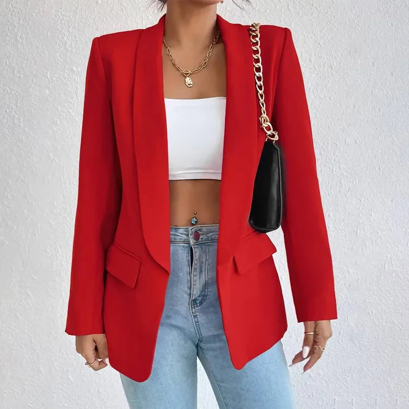 Blazers en polyester et coton manches longues