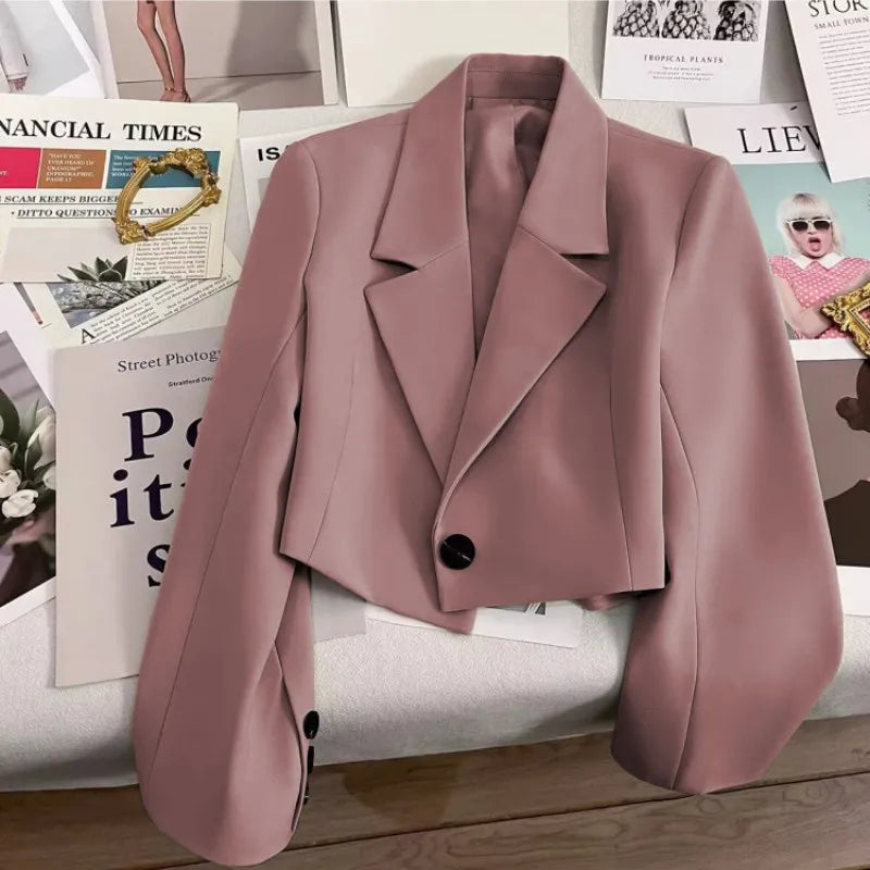 Blazer court à manches longues pour femmes