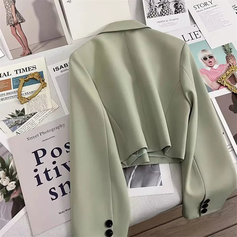 Blazer court à manches longues pour femmes