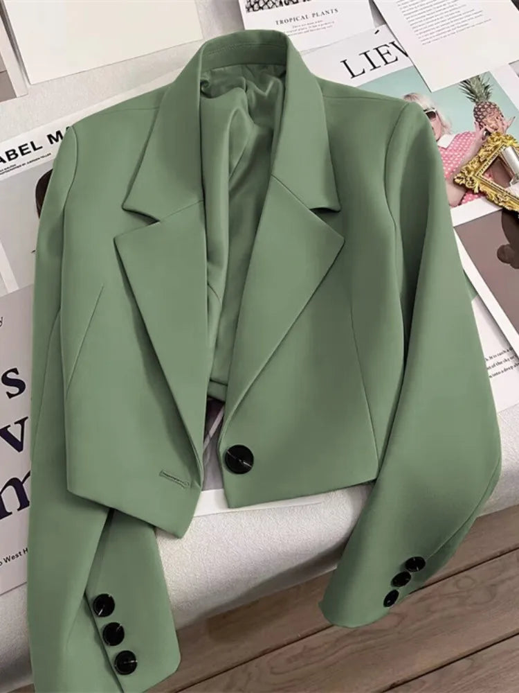 Blazer court à manches longues pour femmes