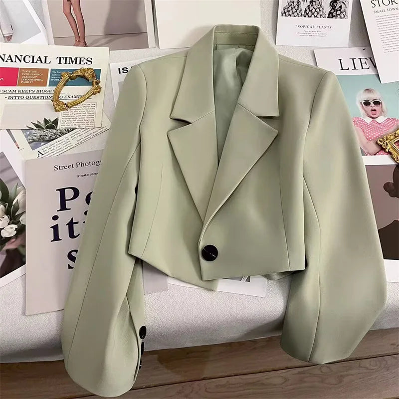 Blazer court à manches longues pour femmes