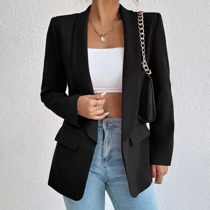 Blazers en polyester et coton manches longues