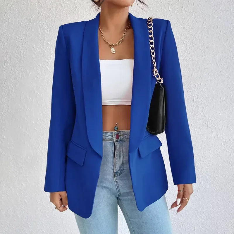 Blazers en polyester et coton manches longues