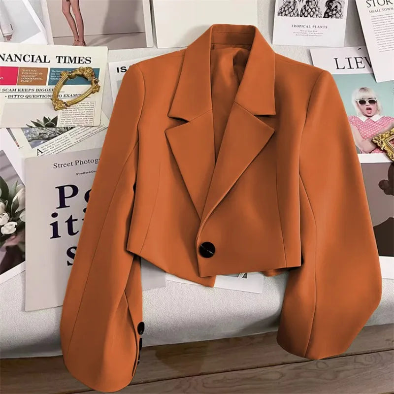 Blazer court à manches longues pour femmes