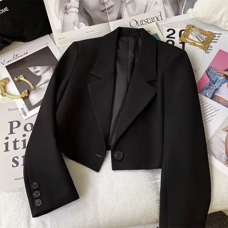 Blazer court à manches longues pour femmes