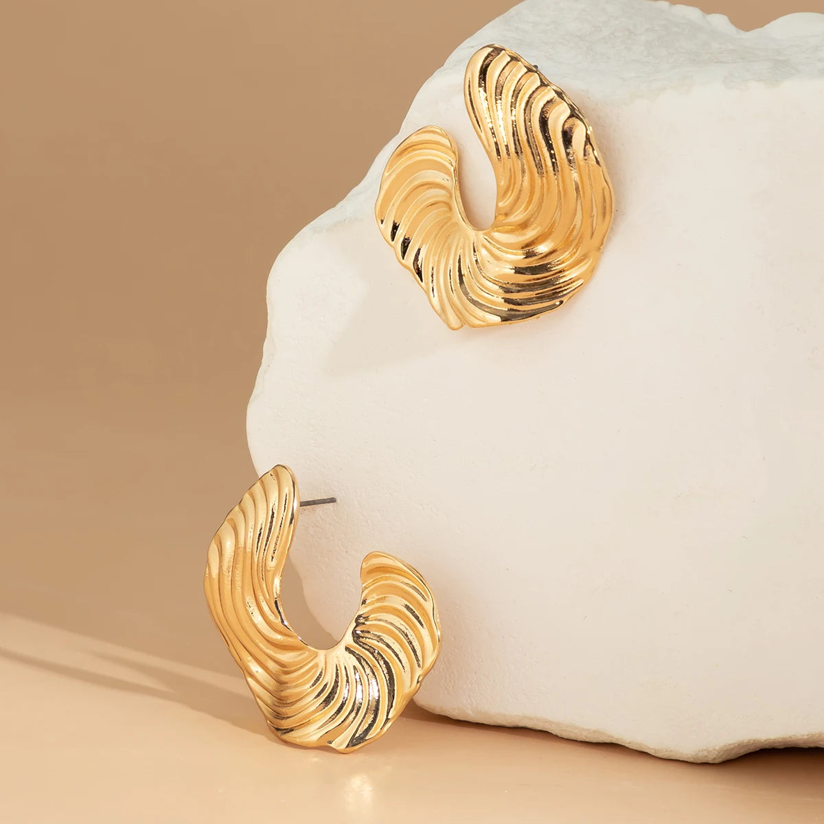 Ingmark-Boucles d'Oreilles Géométriques Vintage en Forme de C pour Femme, Piercing Créatif en Métal,