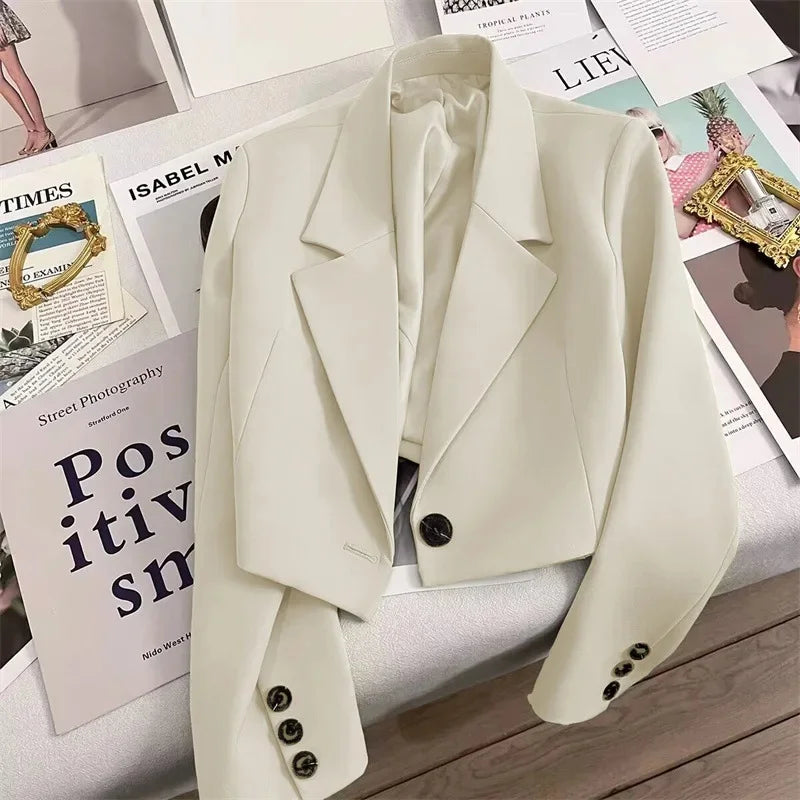 Blazer court à manches longues pour femmes