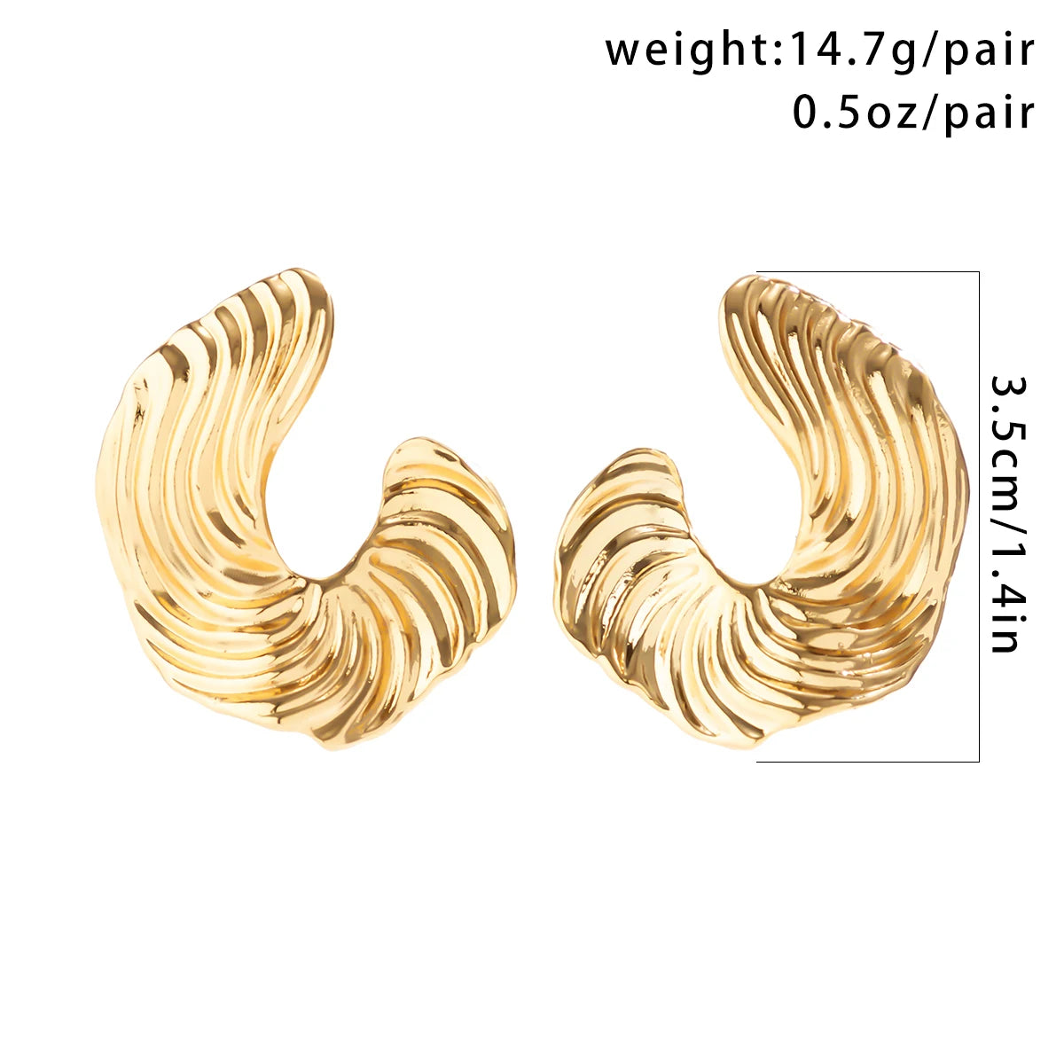 Ingmark-Boucles d'Oreilles Géométriques Vintage en Forme de C pour Femme, Piercing Créatif en Métal,
